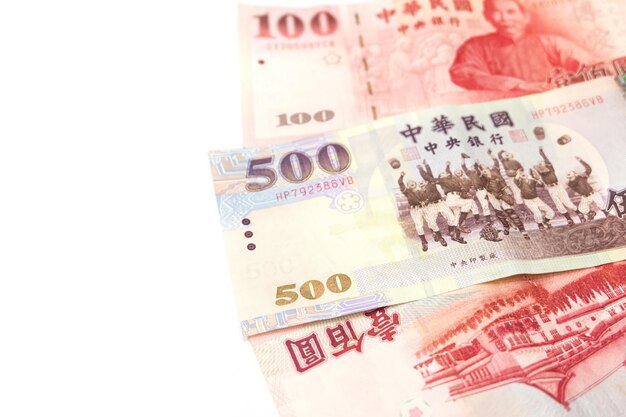 Close-up of paper currency on white background