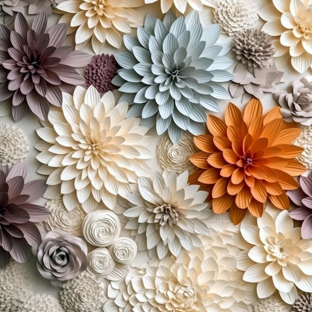 A close up of a paper flower wallpaper