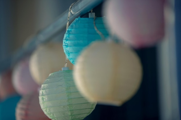 Photo close-up of paper lanterns