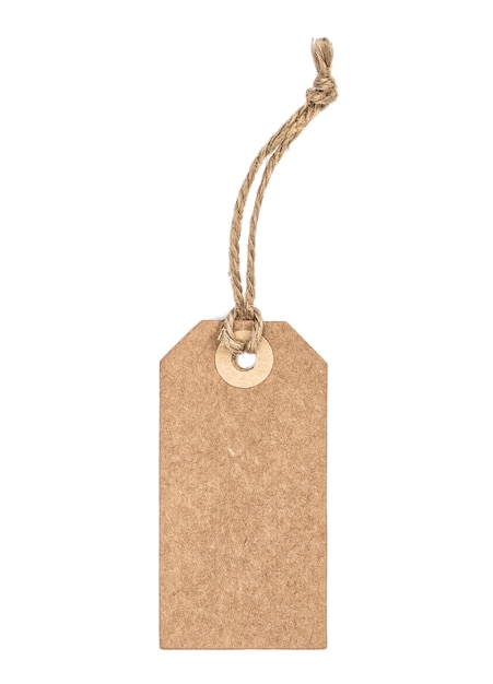 Close up paper tag with string