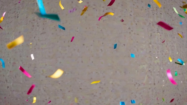 a close up of a paper with confetti on it