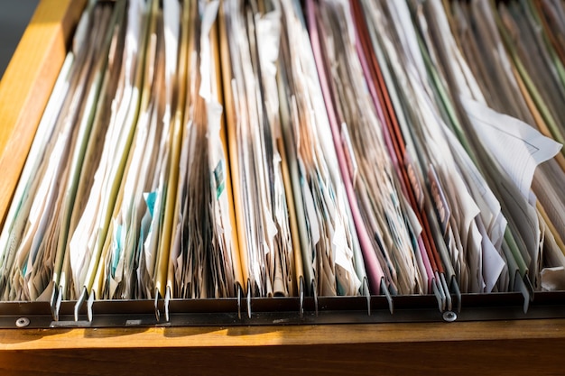 Close-up of papers on table