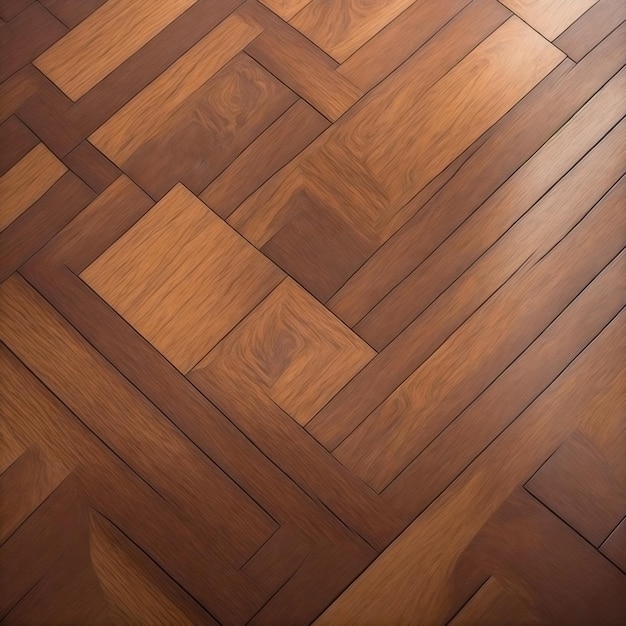 ダイヤモンド模様の寄木細工の床の接写。
