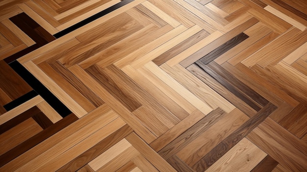 A close up of a parquet floor