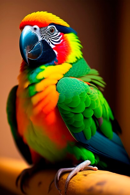 Close up of Parrot Scarlet Macaw Parrot Generated AI