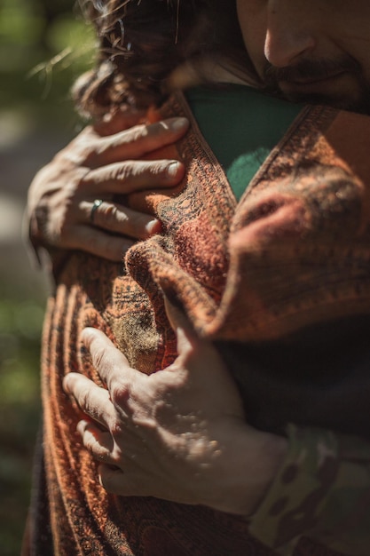 Photo close up passionate embrace concept photo