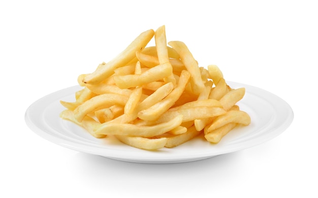 Foto close-up di pasta servita su un piatto su uno sfondo bianco