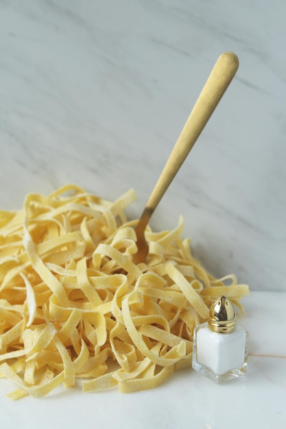 Foto prossimo piano della pasta sulla tavola