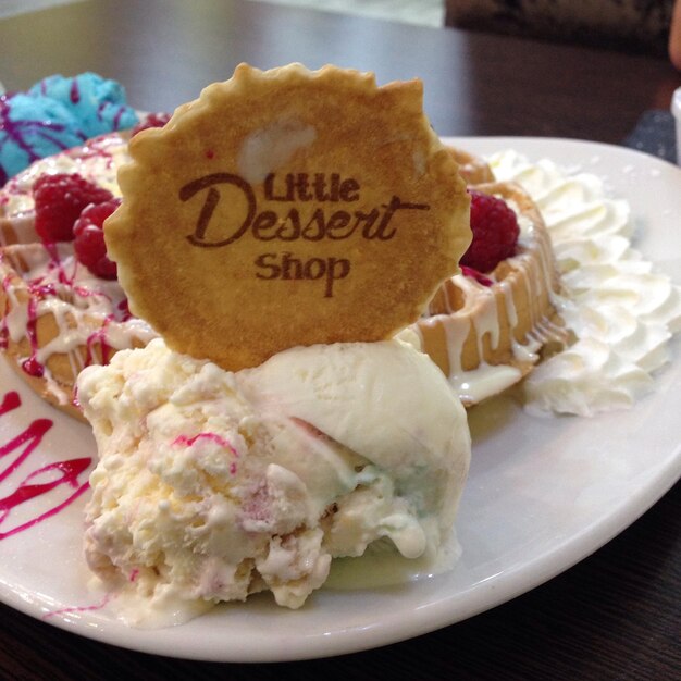 Close-up of pastry in plate