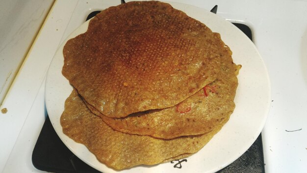 Close-up of pastry in plate