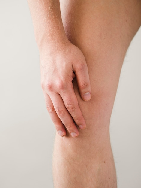 Close-up patient with knee pain