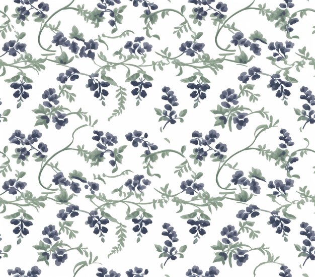 a close up of a pattern of blue flowers on a white background generative ai