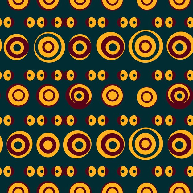 A close up of a pattern of circles and circles on a green background generative ai