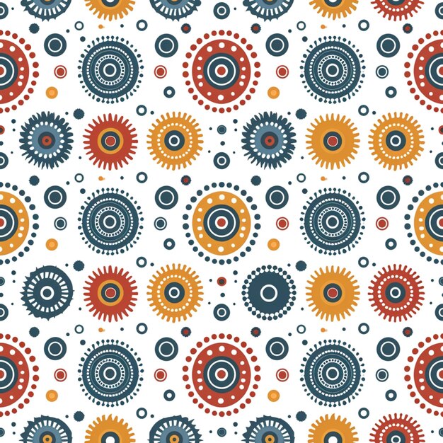 a close up of a pattern of circles and dots on a white background generativ ai