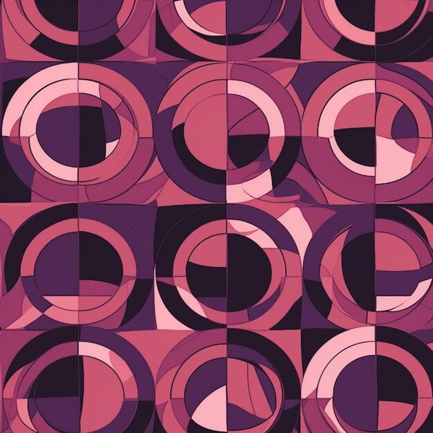Photo a close up of a pattern of circles on a purple background generative ai