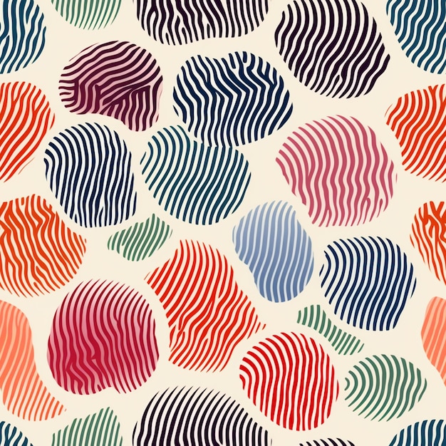 a close up of a pattern of different colored finger prints generative ai