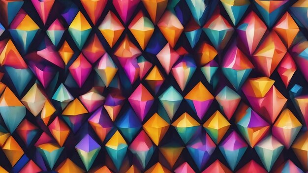 A close up of a pattern of different shapes and colors generative ai