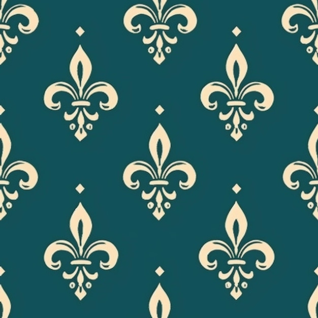 A close up of a pattern of a fleur de lis on a blue background generative ai