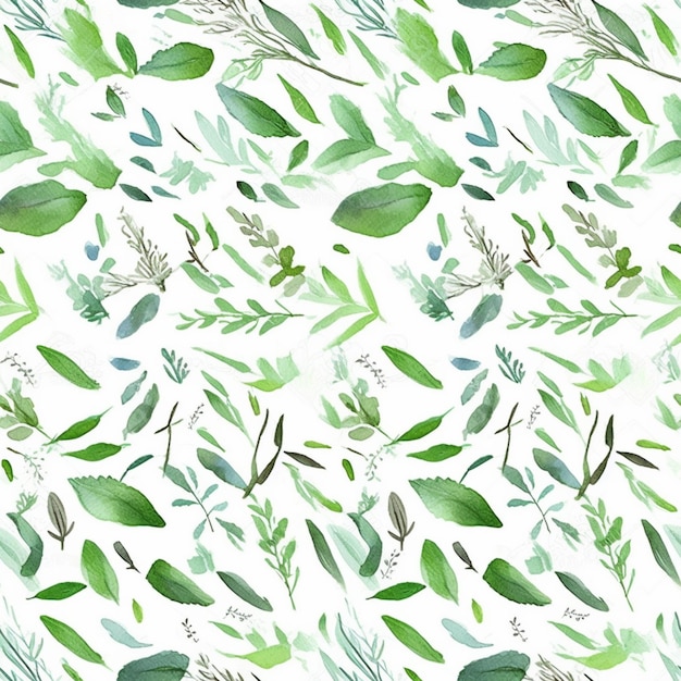 녹색 잎과 가지 생성 패턴의 클로즈업 ai