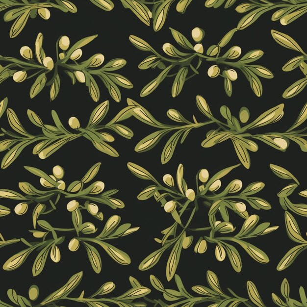 a close up of a pattern of green and white flowers generative ai