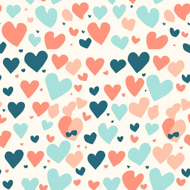 a close up of a pattern of hearts on a white background generative ai