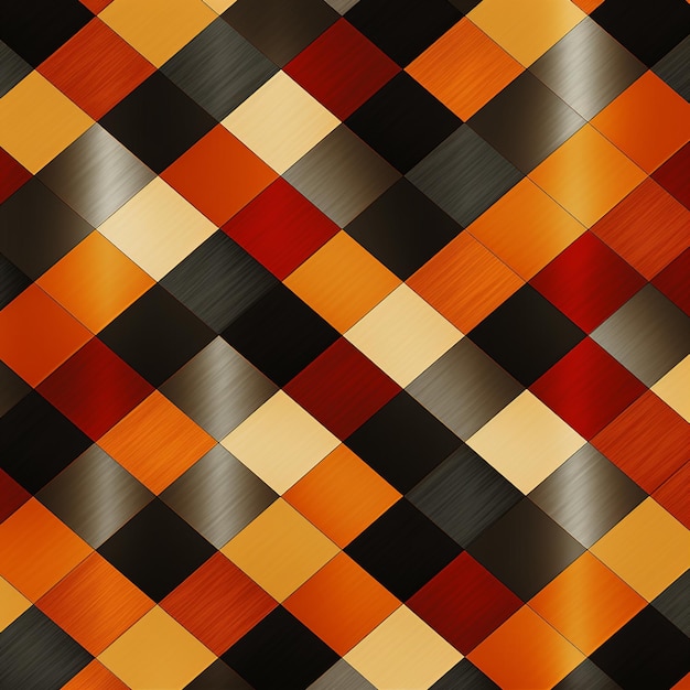 A close up of a pattern of orange and black squares generative ai