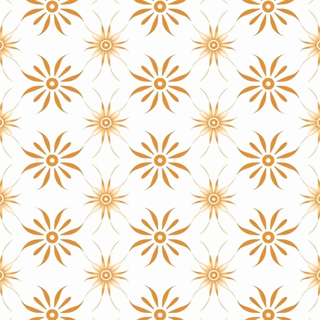 Photo a close up of a pattern of orange flowers on a white background generative ai