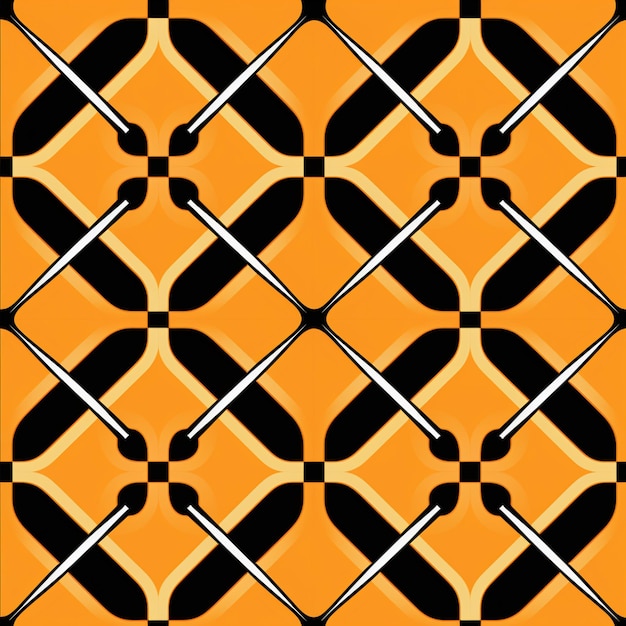 a close up of a pattern of paddles on an orange background generative ai