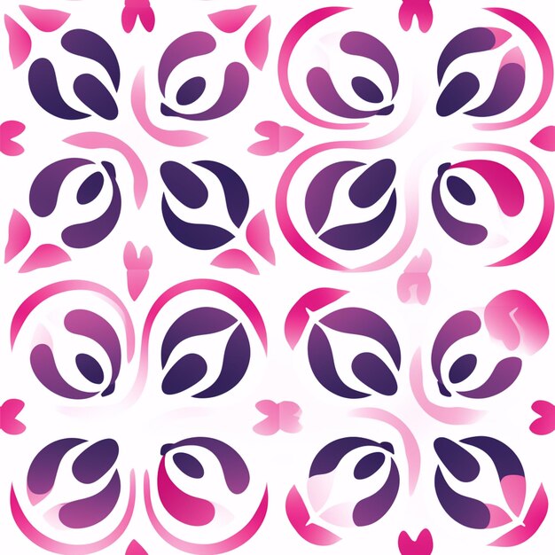 Photo a close up of a pattern of pink and purple leaves ai generative