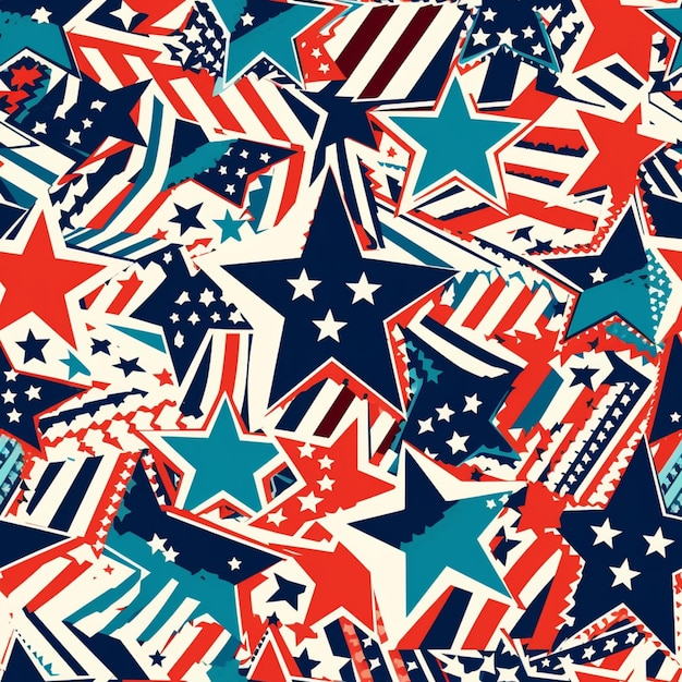 A close up of a pattern of stars and stripes generative ai