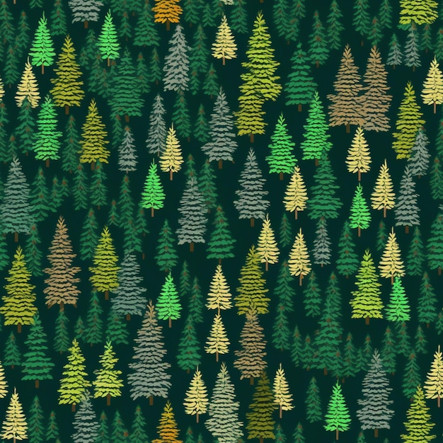 Photo a close up of a pattern of trees on a green background generative ai