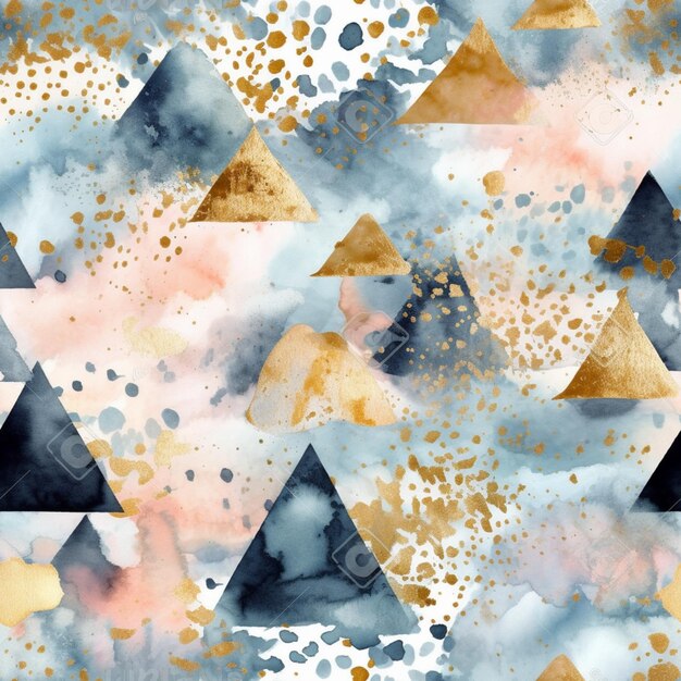a close up of a pattern of triangles and dots generative ai