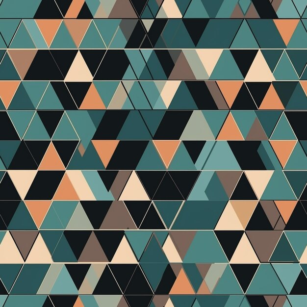 Photo a close up of a pattern of triangles with a black background generative ai