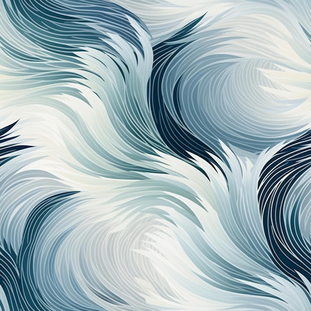 Photo a close up of a pattern of wavy blue and white waves generative ai