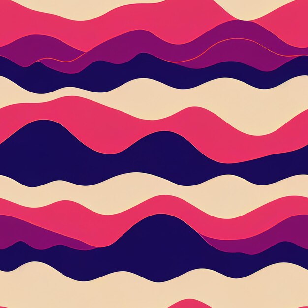 A close up of a pattern of wavy lines on a pink and blue background generative ai