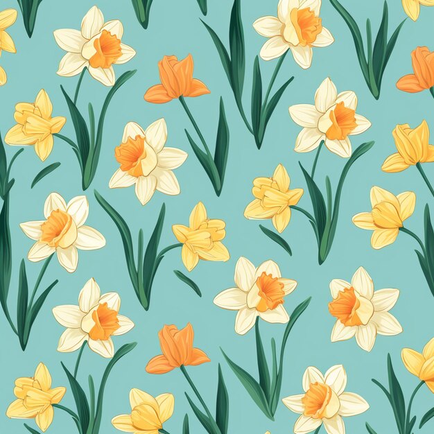 a close up of a pattern of yellow and white flowers generative ai