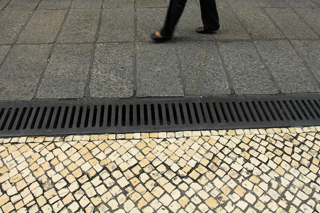 Close up pavement pattern of Senado Square Macao China