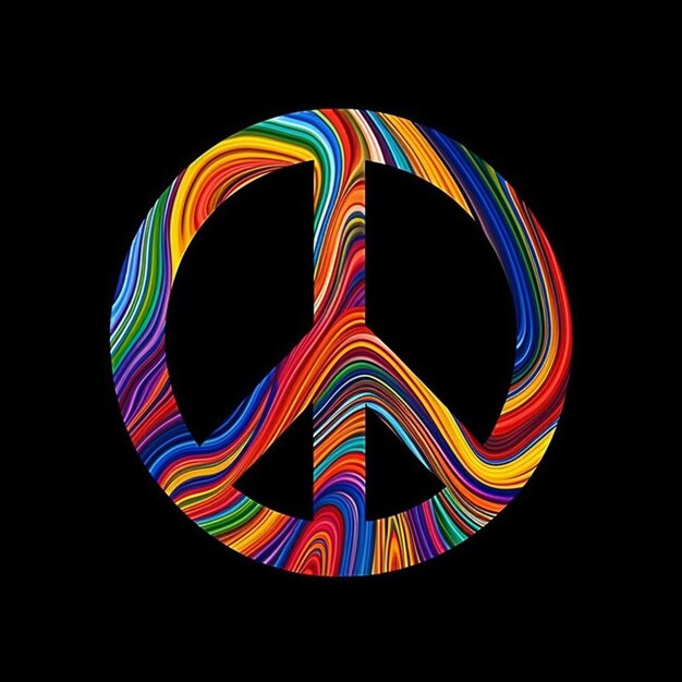 a close up of a peace sign made of colored paper generative ai