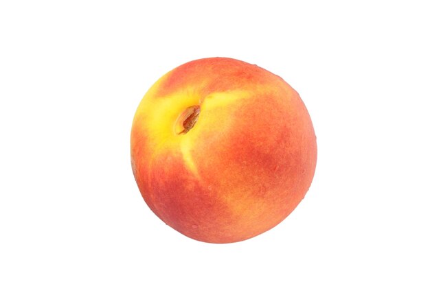 Close up of peach fruit on the white top