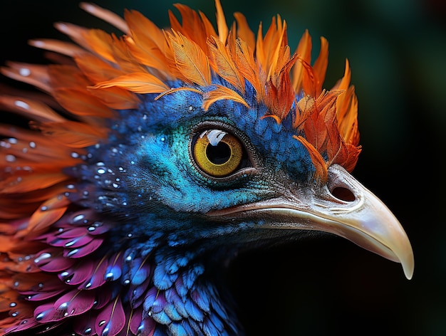 close up of a peacock