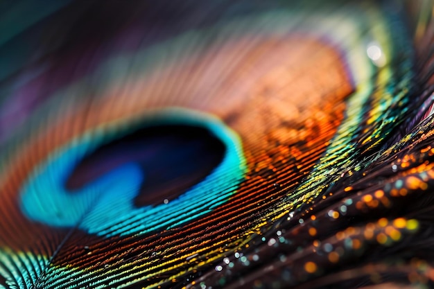 a close up of a peacocks feathers feathers