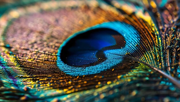 Photo a close up of a peacocks feathers feathers