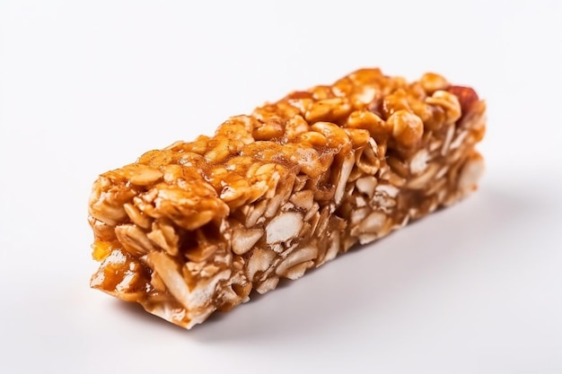 A close up of a peanut butter granola bar
