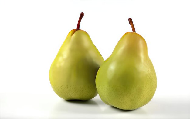 A close up pears isolated on a white background organic natural fruits ai generated