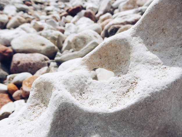 Close-up of pebbles at beach