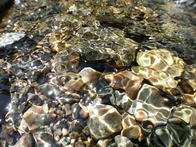 Photo close-up of pebbles in water