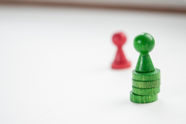 Close-up of pegs on table