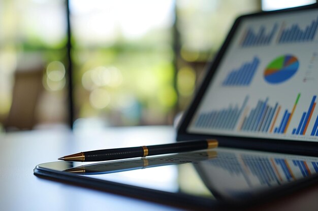 close up of a pen on top of a tablet screen