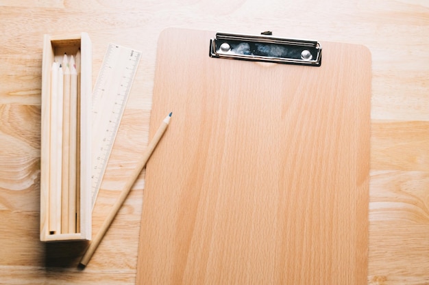 close-up of pen on wooden table