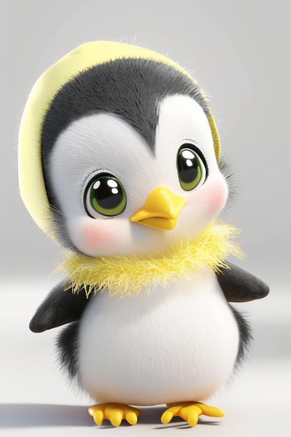 Close up of penguin generative ai